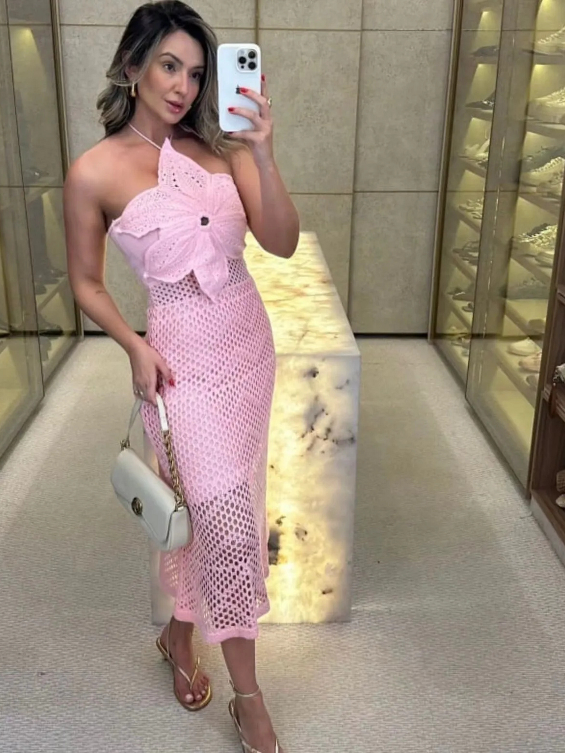 Vestido de Tricô Flor Jasmin