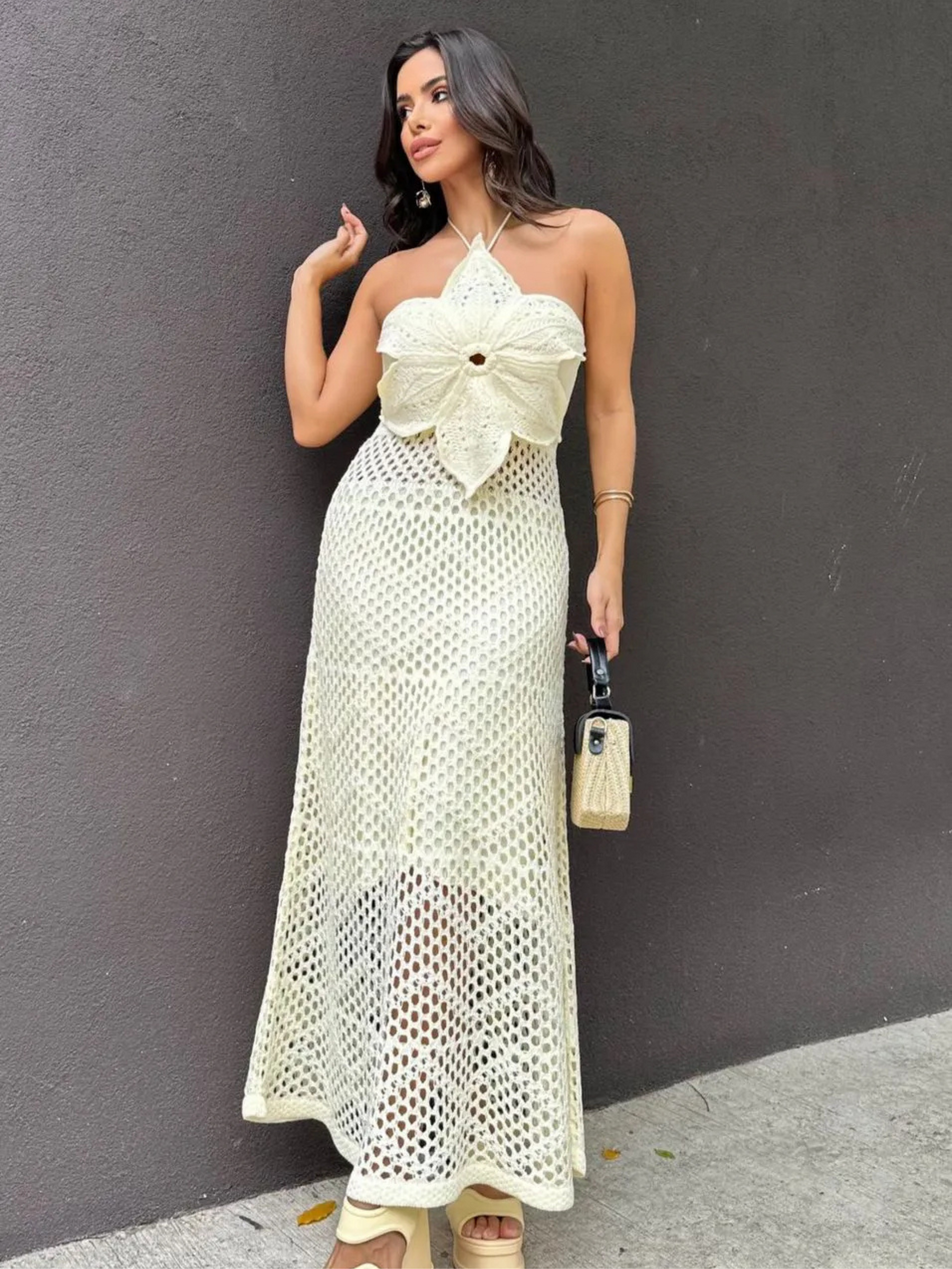 Vestido de Tricô Flor Jasmin