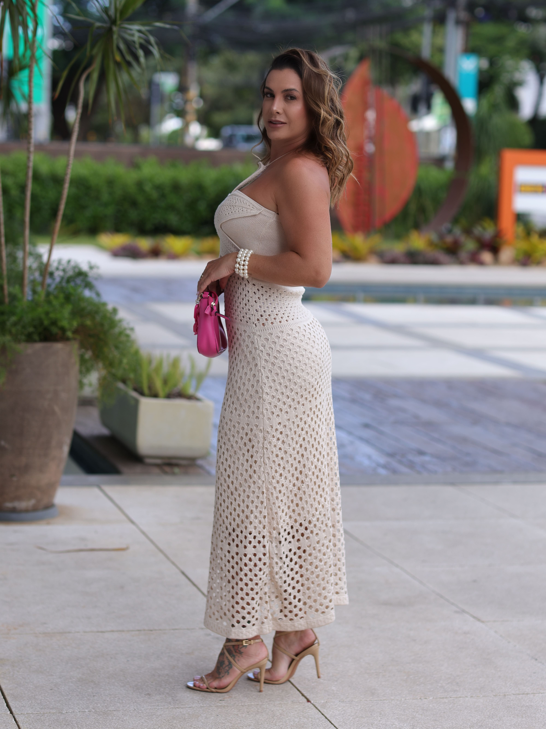 Vestido de Tricô Flor Jasmin