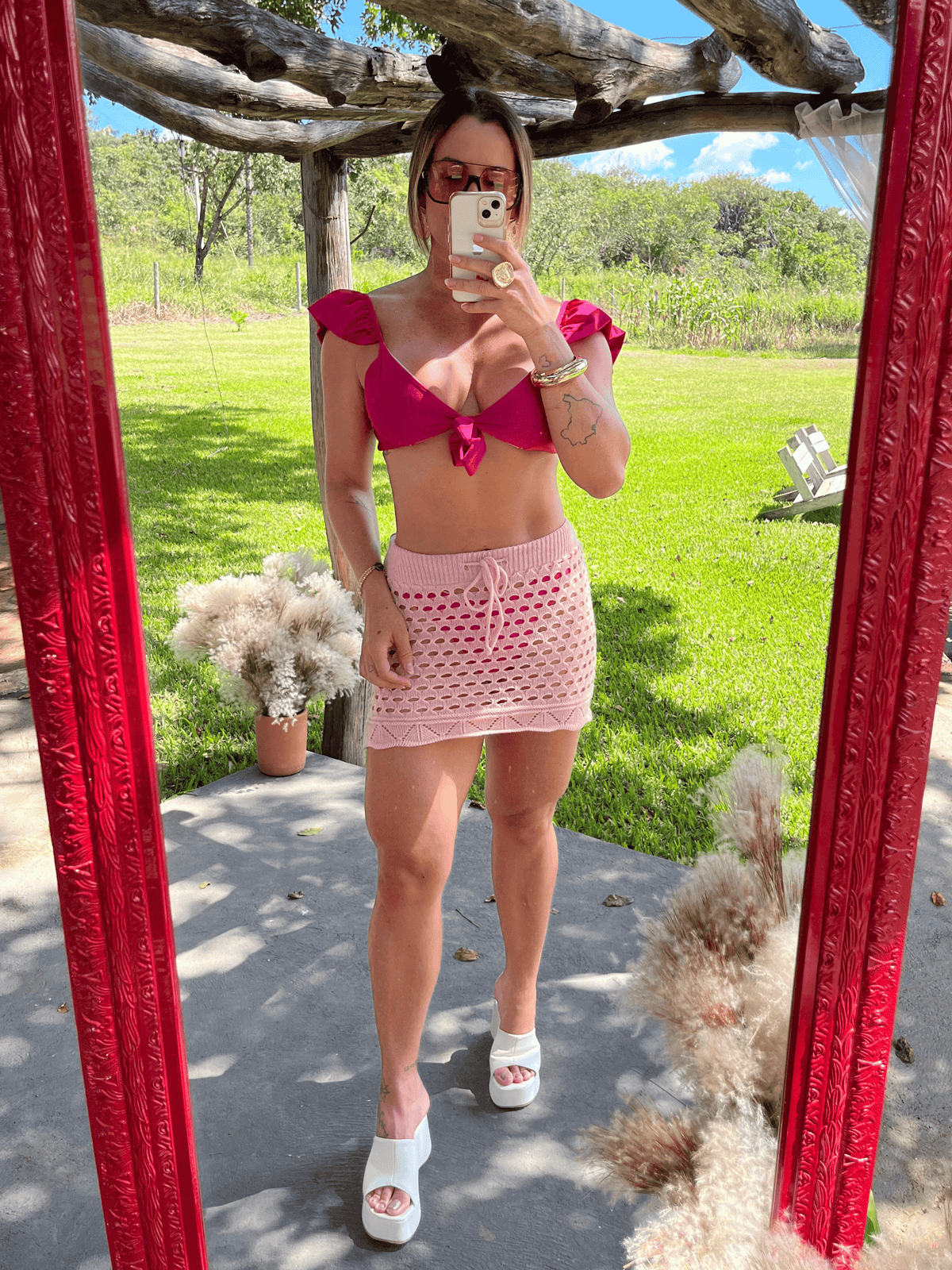 Saída de Praia de Tricô Tati - Saia