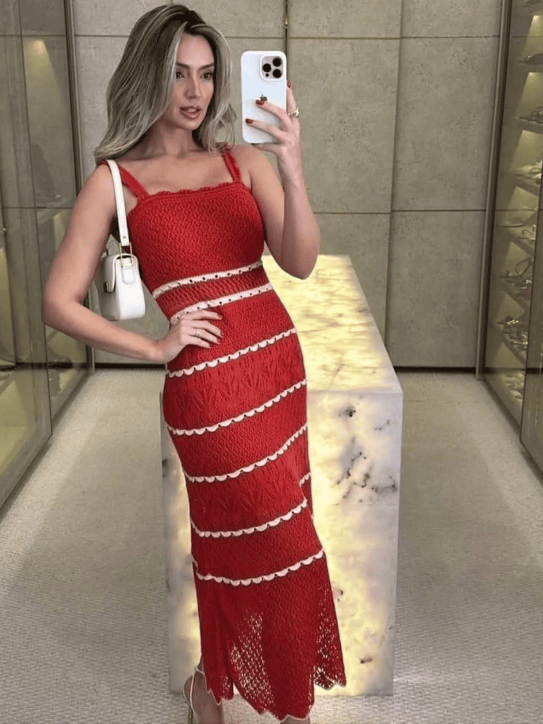 Vestido de Tricô Alessandra - Coleção Natal e Réveillon