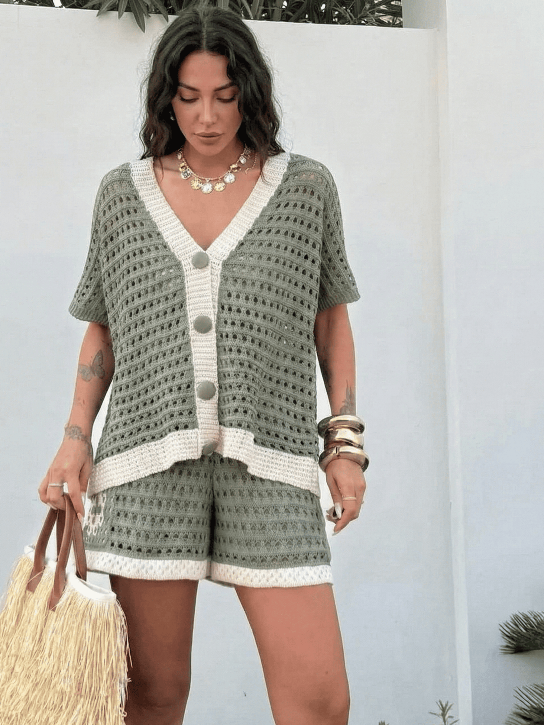 Conjunto de Tricô Violeta