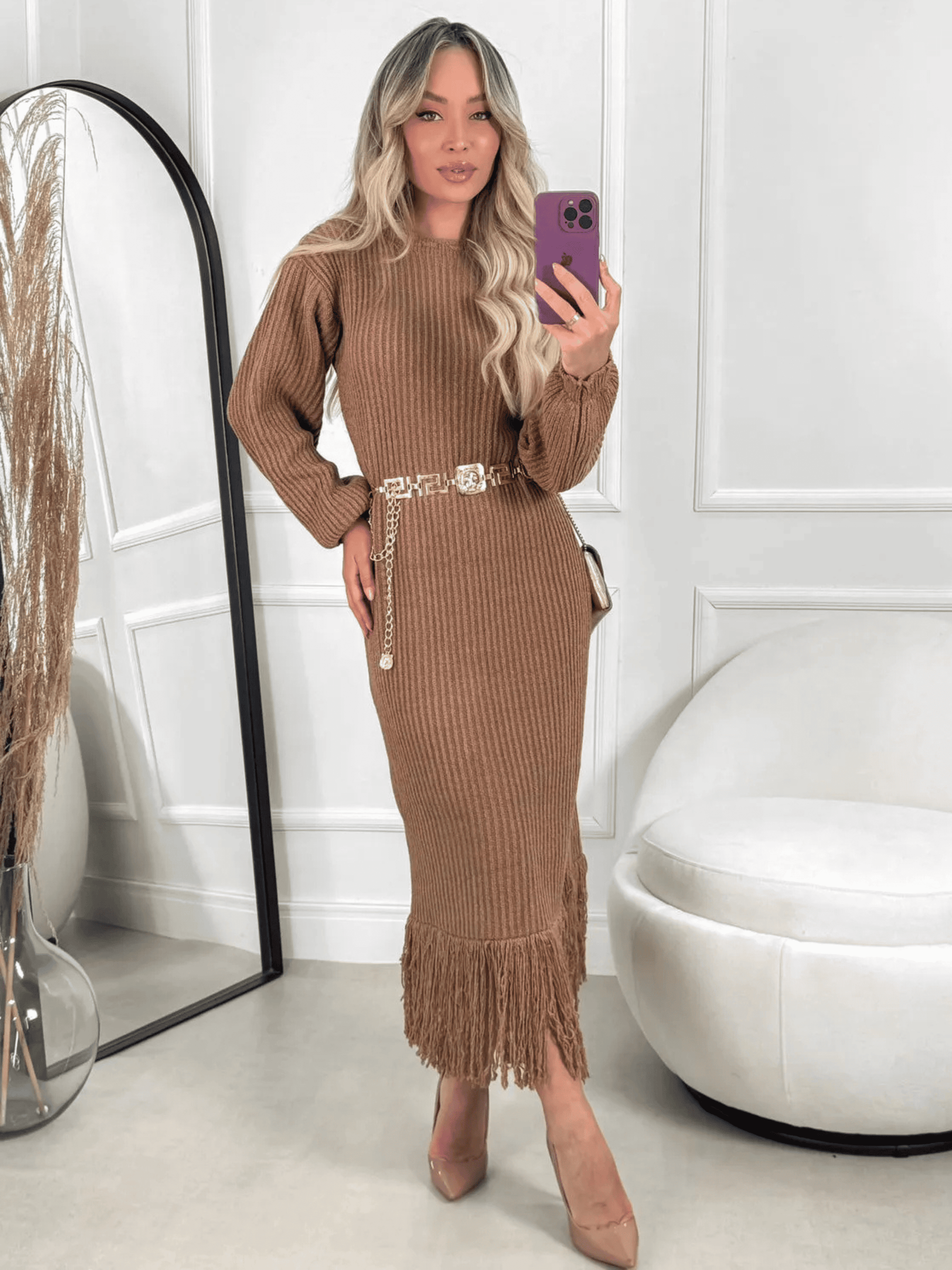 Vestido de Tricô Franja Tatiana