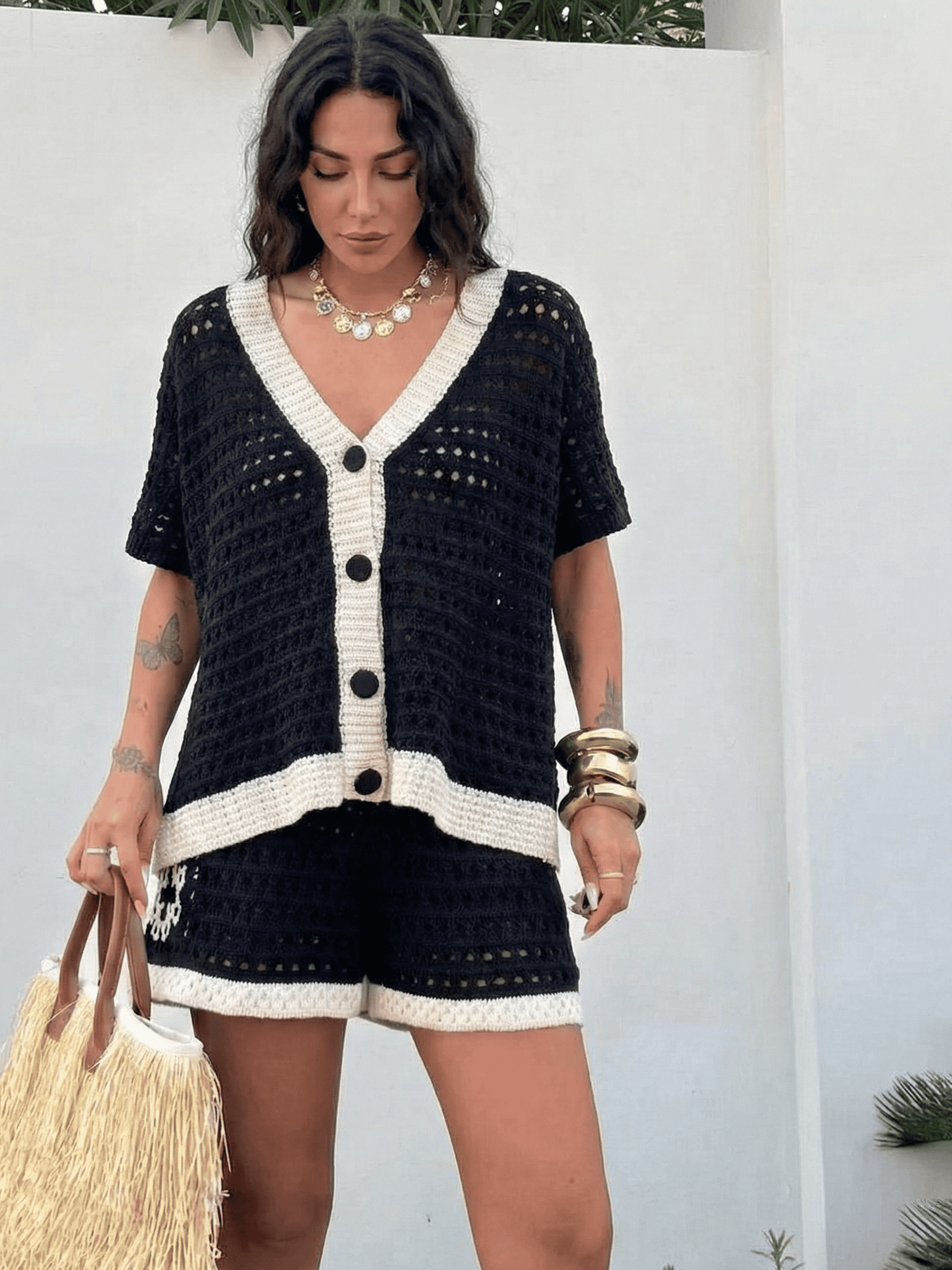 Conjunto de Tricô Violeta