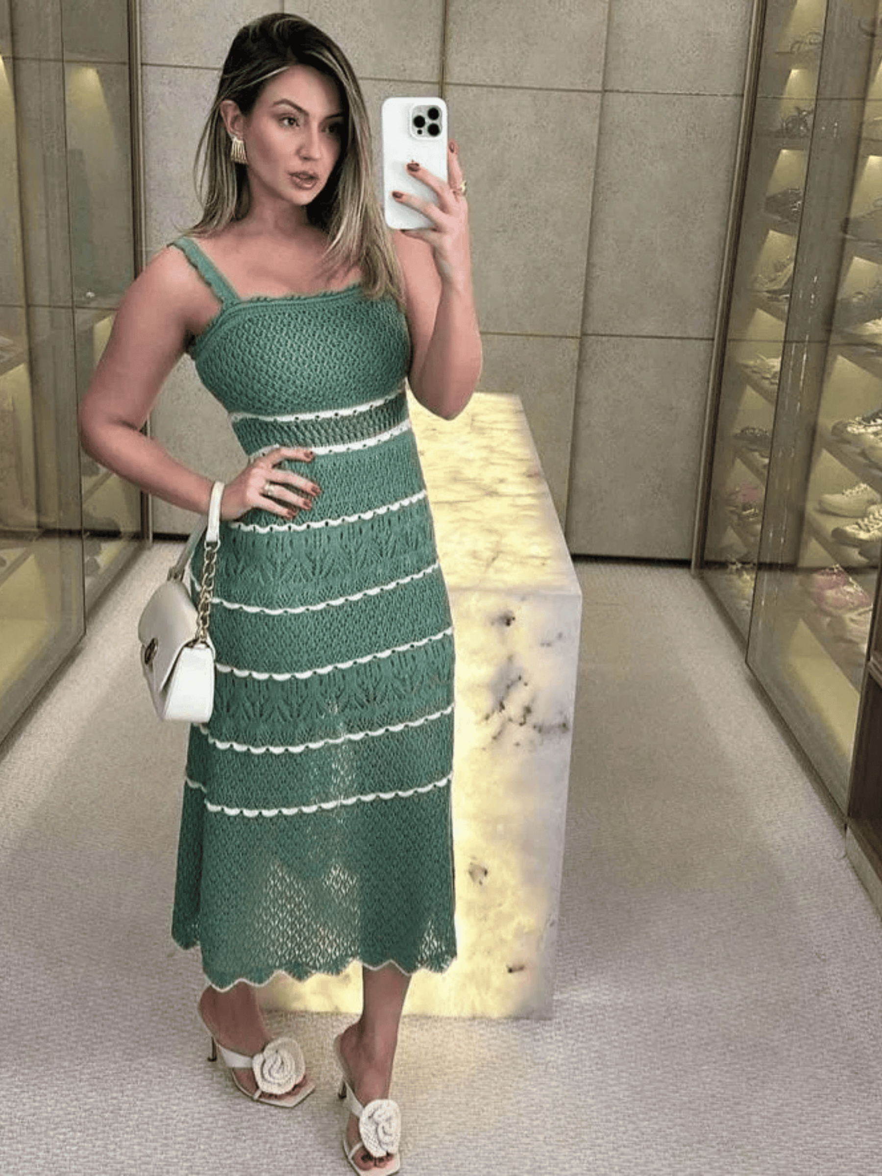 Vestido de Tricô Alessandra - Coleção Natal e Réveillon