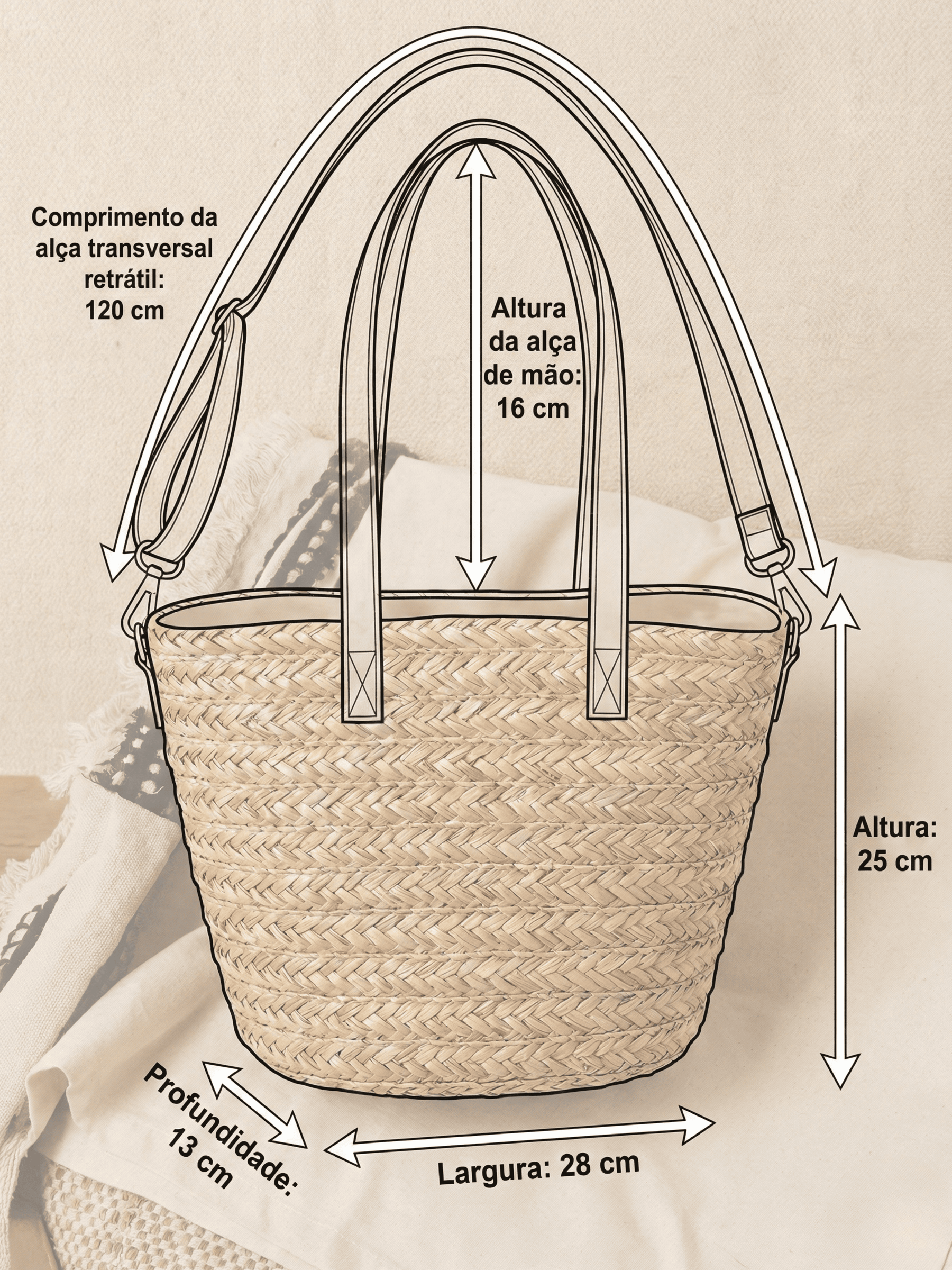 Bolsa Feminina Riviera Palha Natural