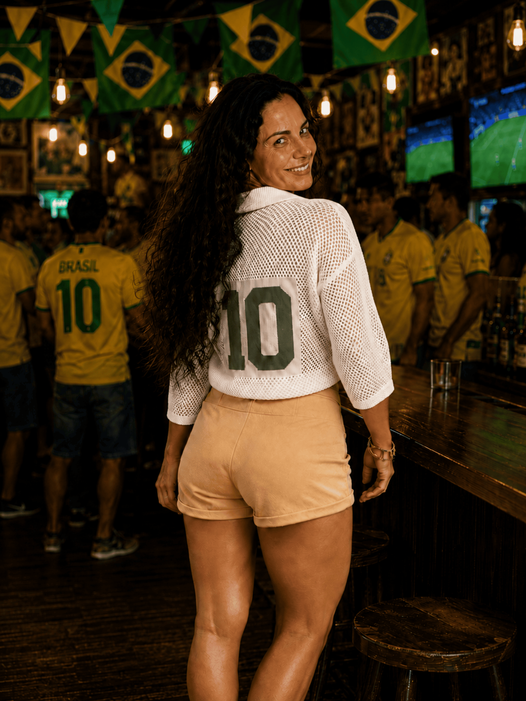 Blusa de Tricô Brasil Retrô Gola Polo