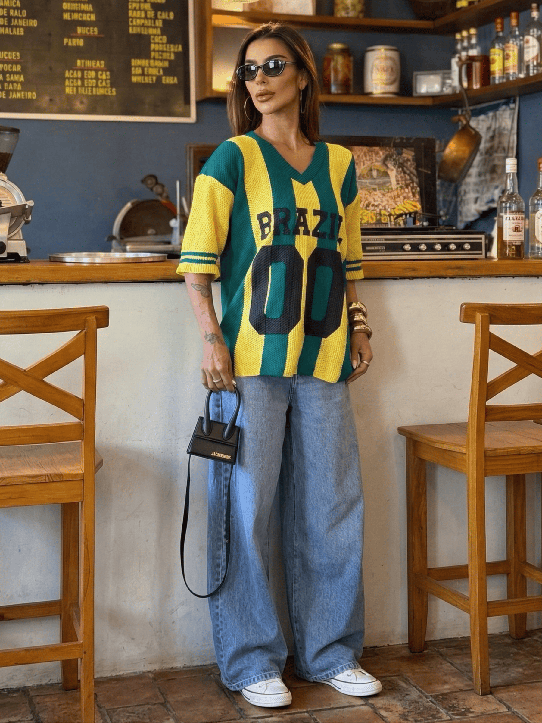 Blusa Feminina de Tricô do Brasil – Copa do Mundo
