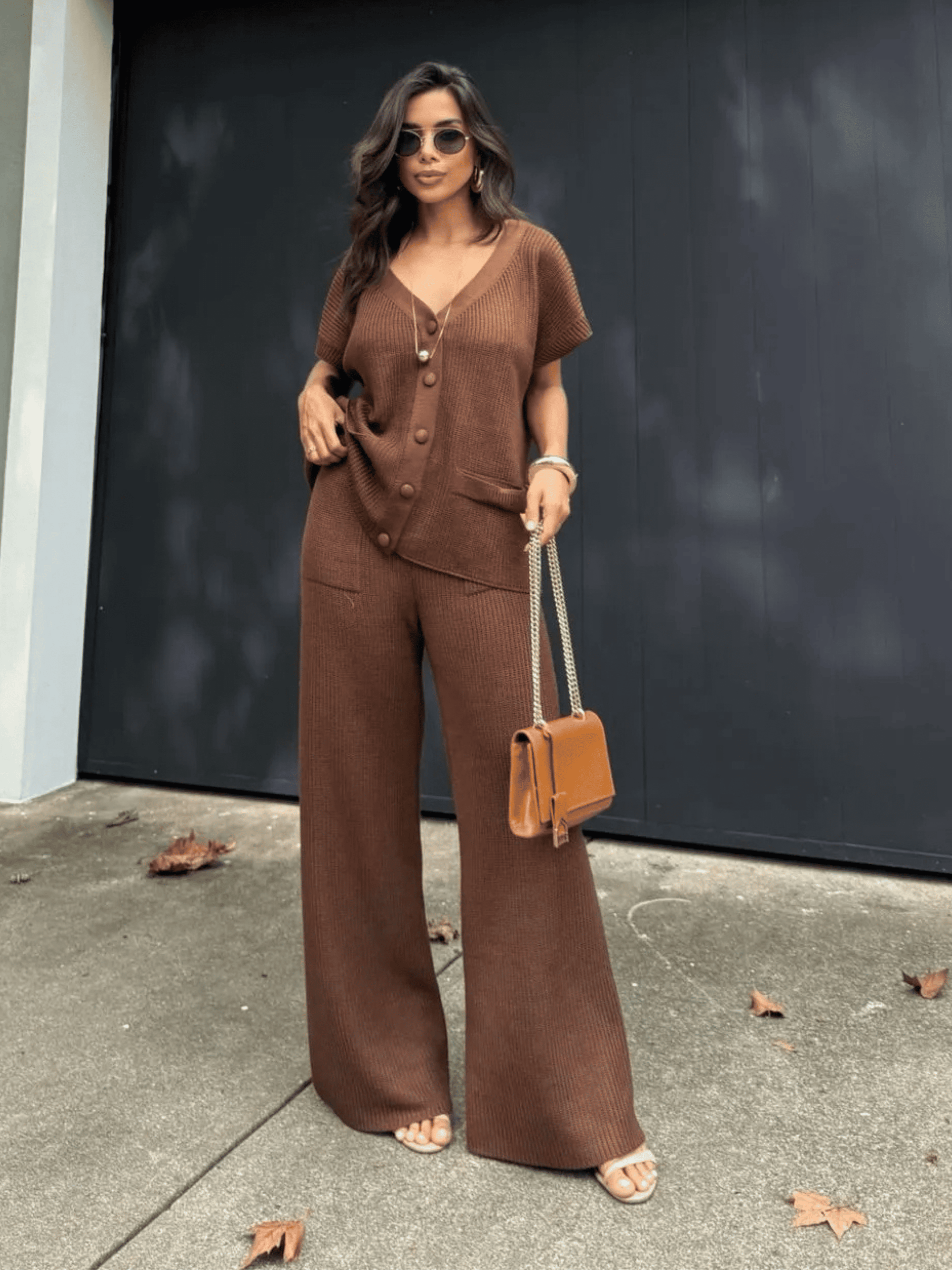 Conjunto de tricô Thaysy da Mais Tricot, tamanho único que veste do 36 ao 42