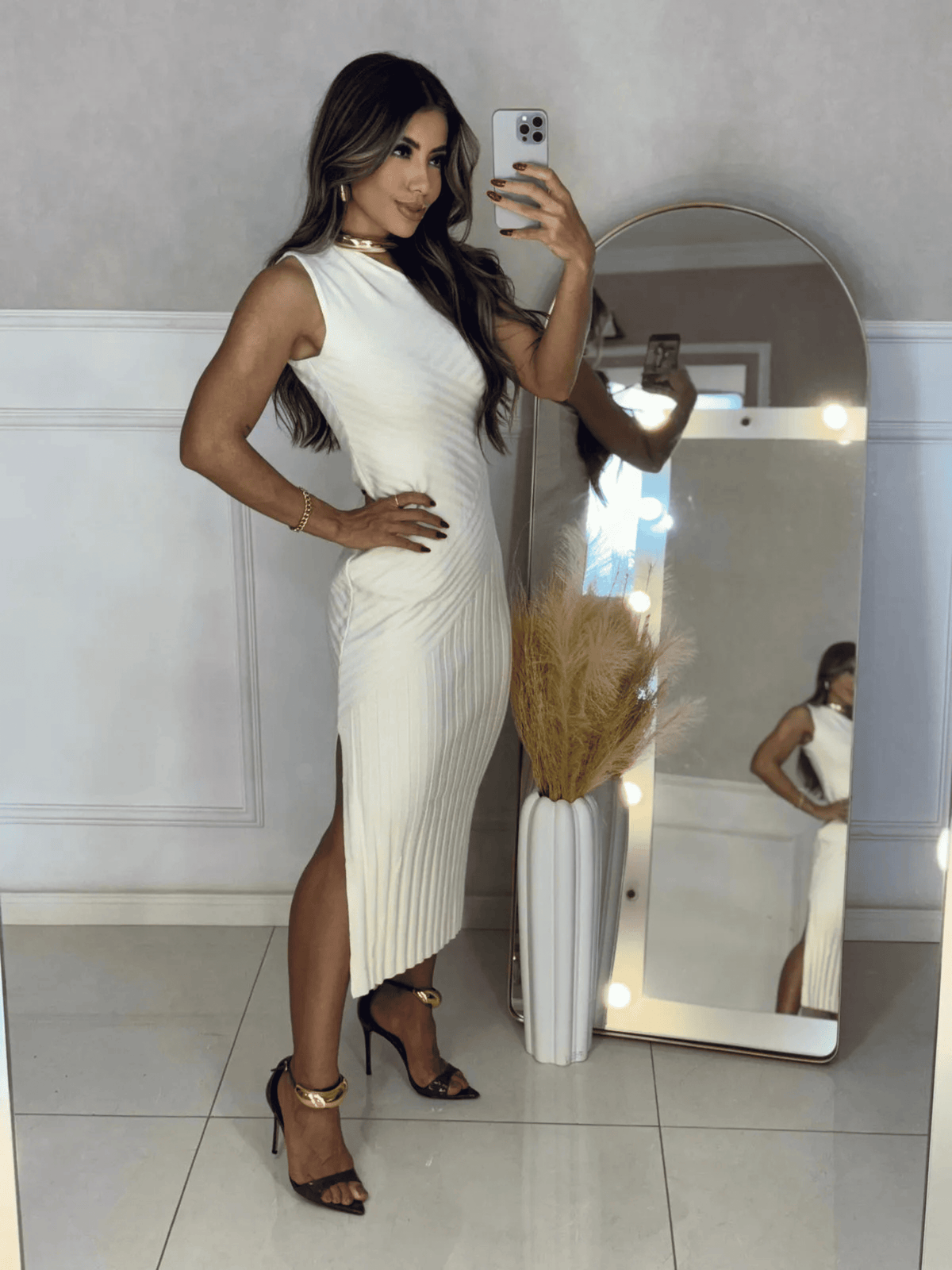 Vestido de Tricô Dandara - Coleção Natal e Réveillon