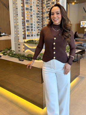 Colete Feminino de Tricô Inglaterra