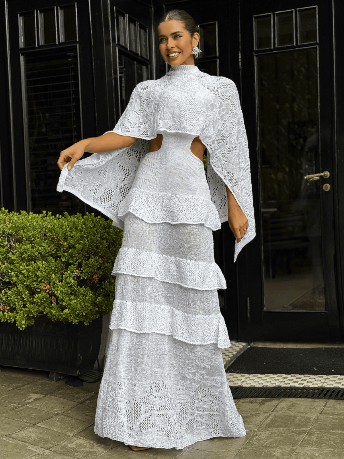 Vestido de Tricô Cinthia + Pelerine