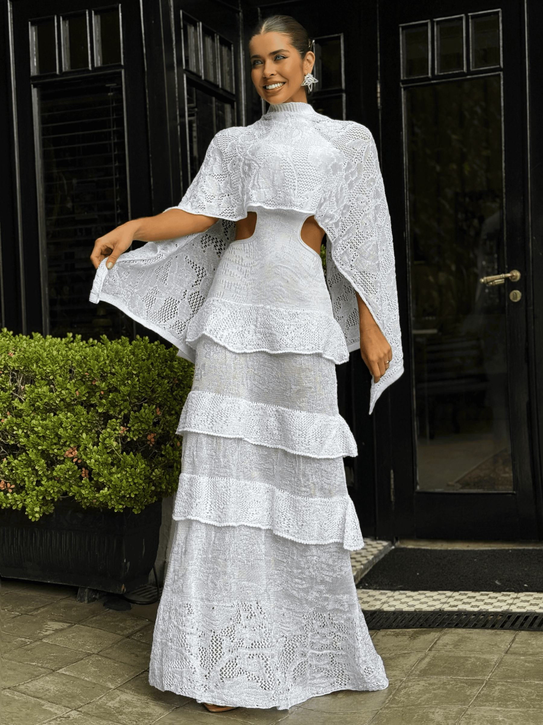 Vestido de Tricô Cinthia + Pelerine