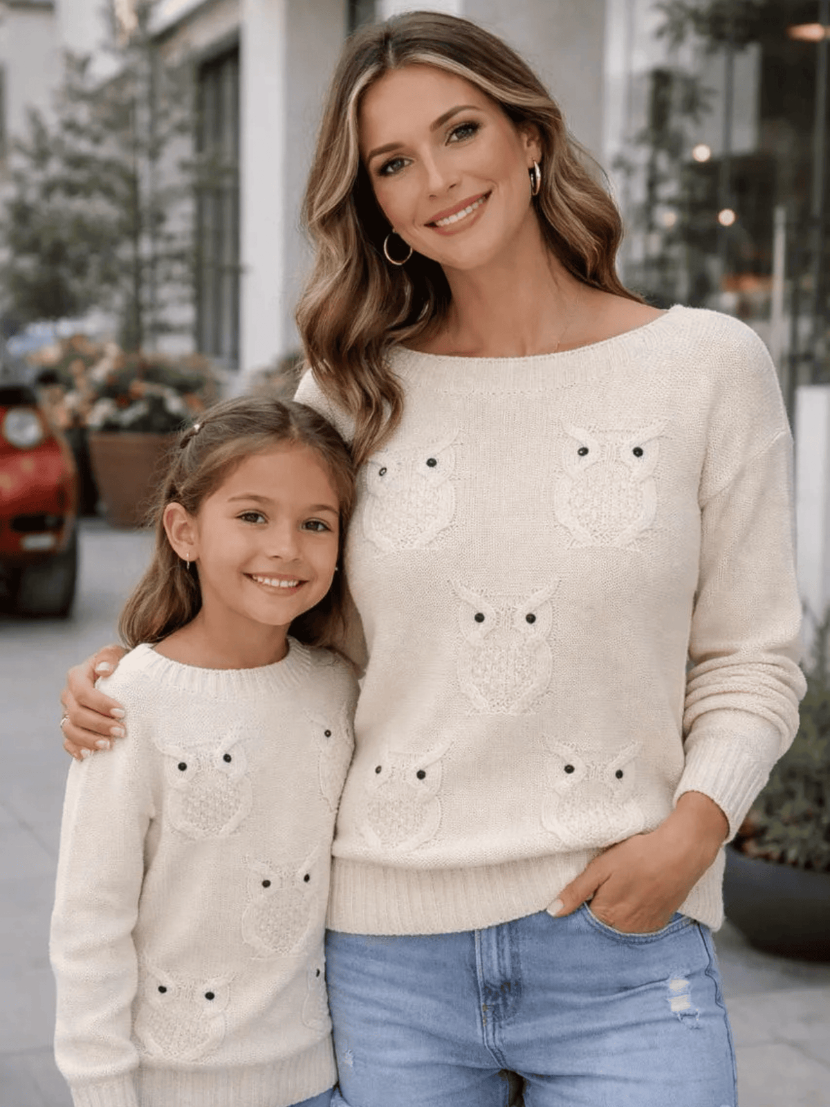 Casaco de Tricô - Mãe e Filha Corujinha Encantada