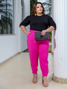 Plus Size -  Blusa Plus Size de Tricô Raquel - Manga 3/4
