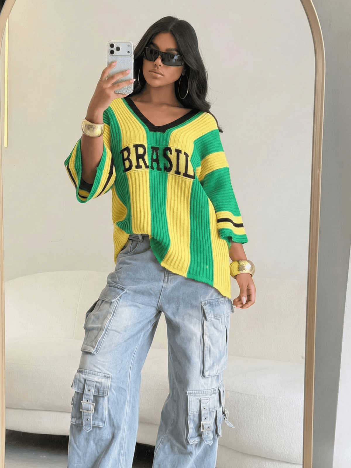 Blusa Feminina de Tricô Oversized Brasil