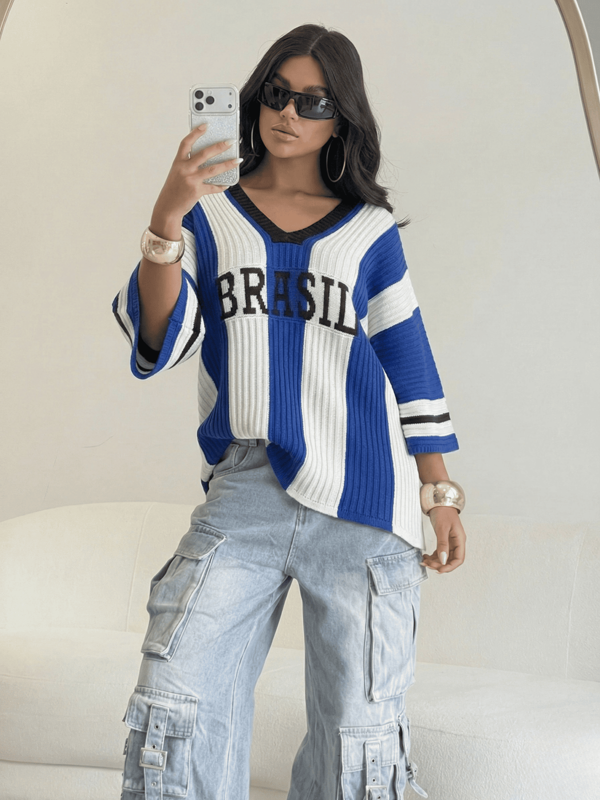 Blusa Feminina de Tricô Oversized Brasil