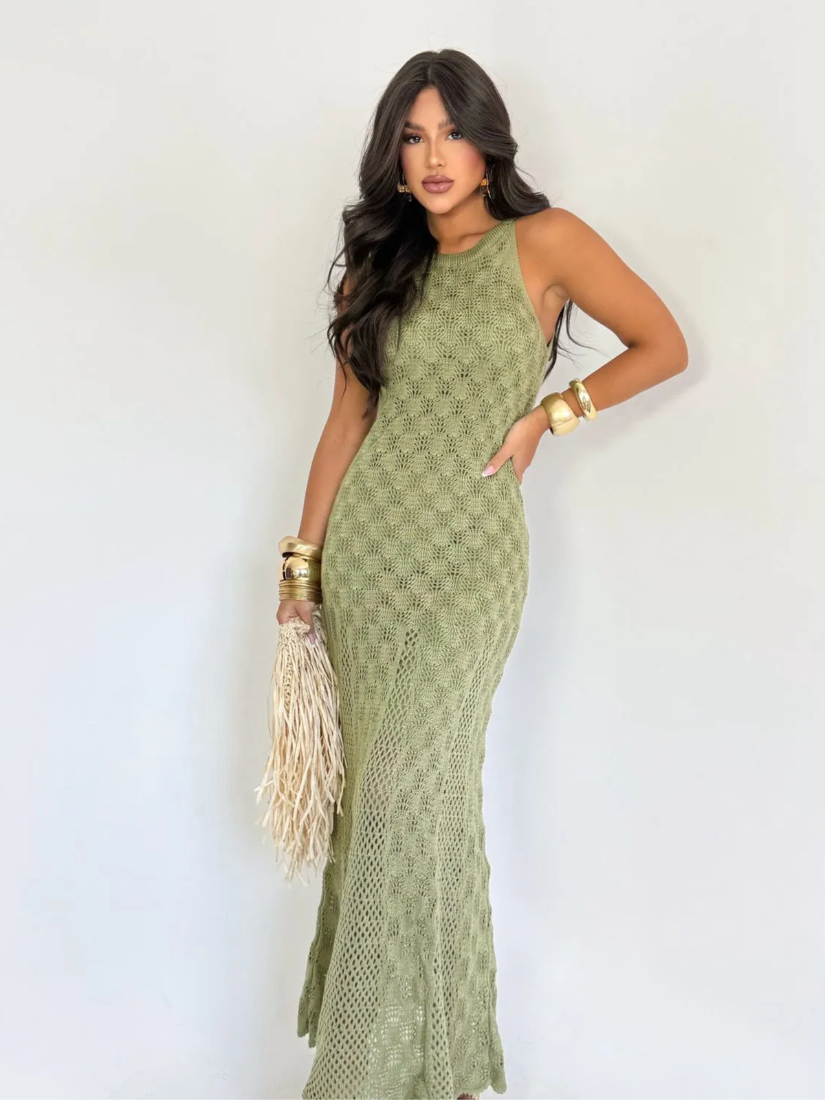 Vestido de Tricô Barcelona - Coleção Natal e Réveillon