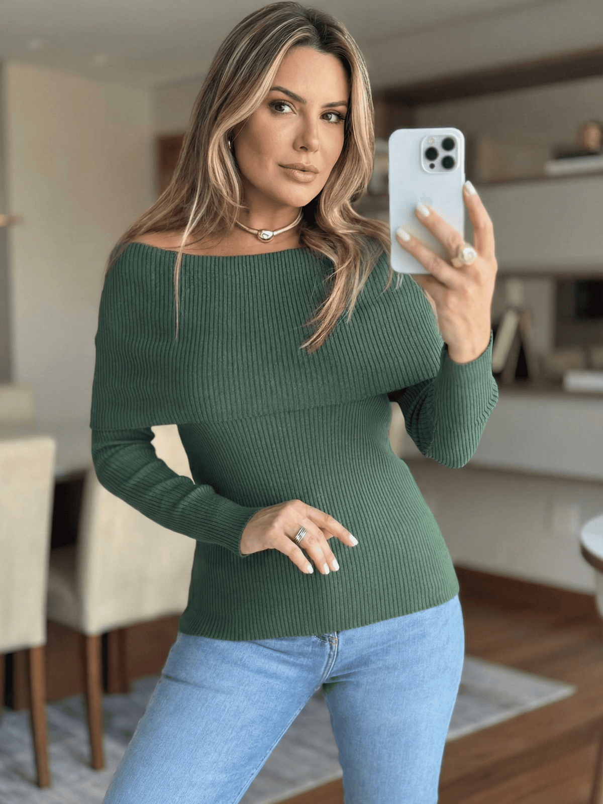 Blusa Feminina de Tricô Mikaelly