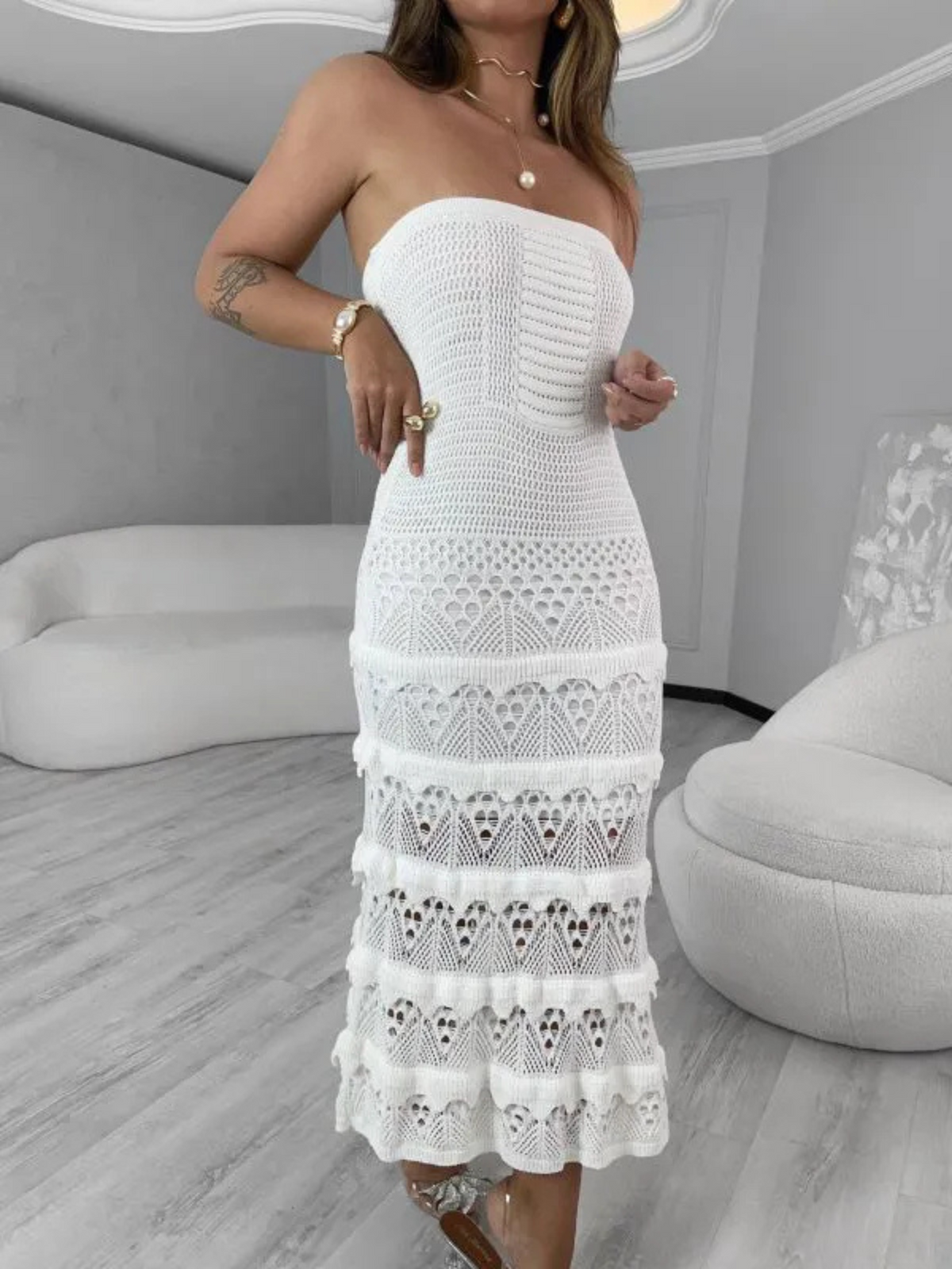 Vestido de Tricô Aretha - Coleção Natal e Réveillon