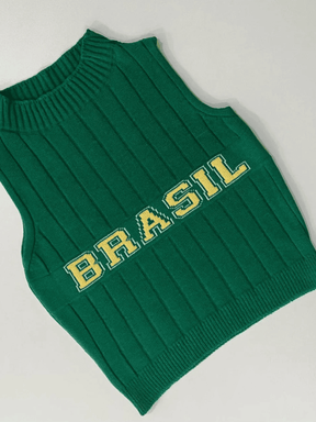 Regata Feminina de Tricô Canelada Brasil