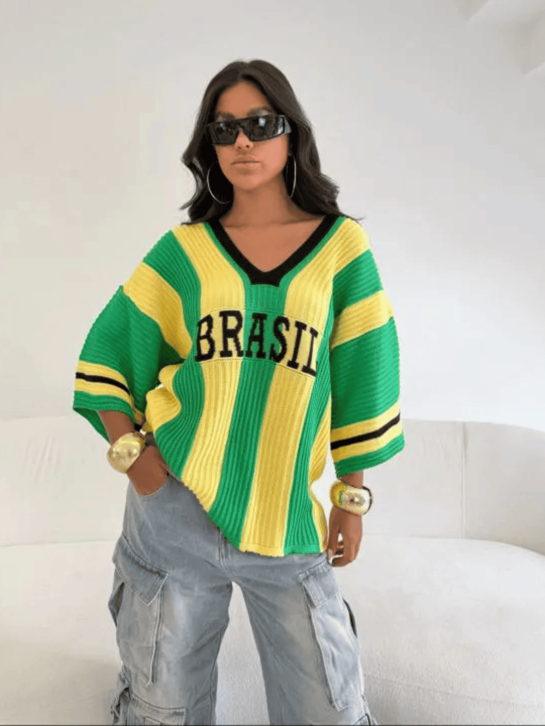 Blusa Feminina de Tricô Oversized Brasil