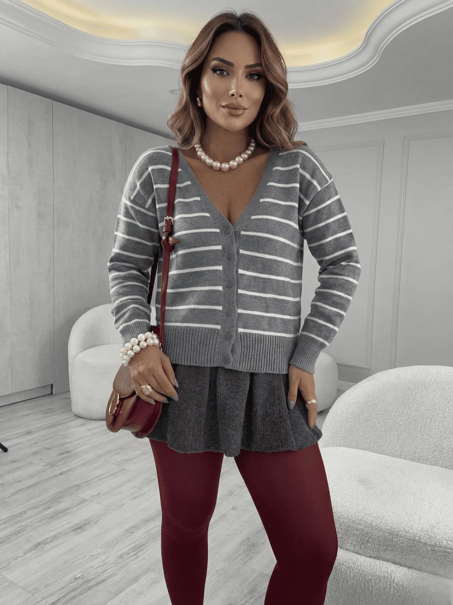 Casaco Feminino de Tricô Violeta