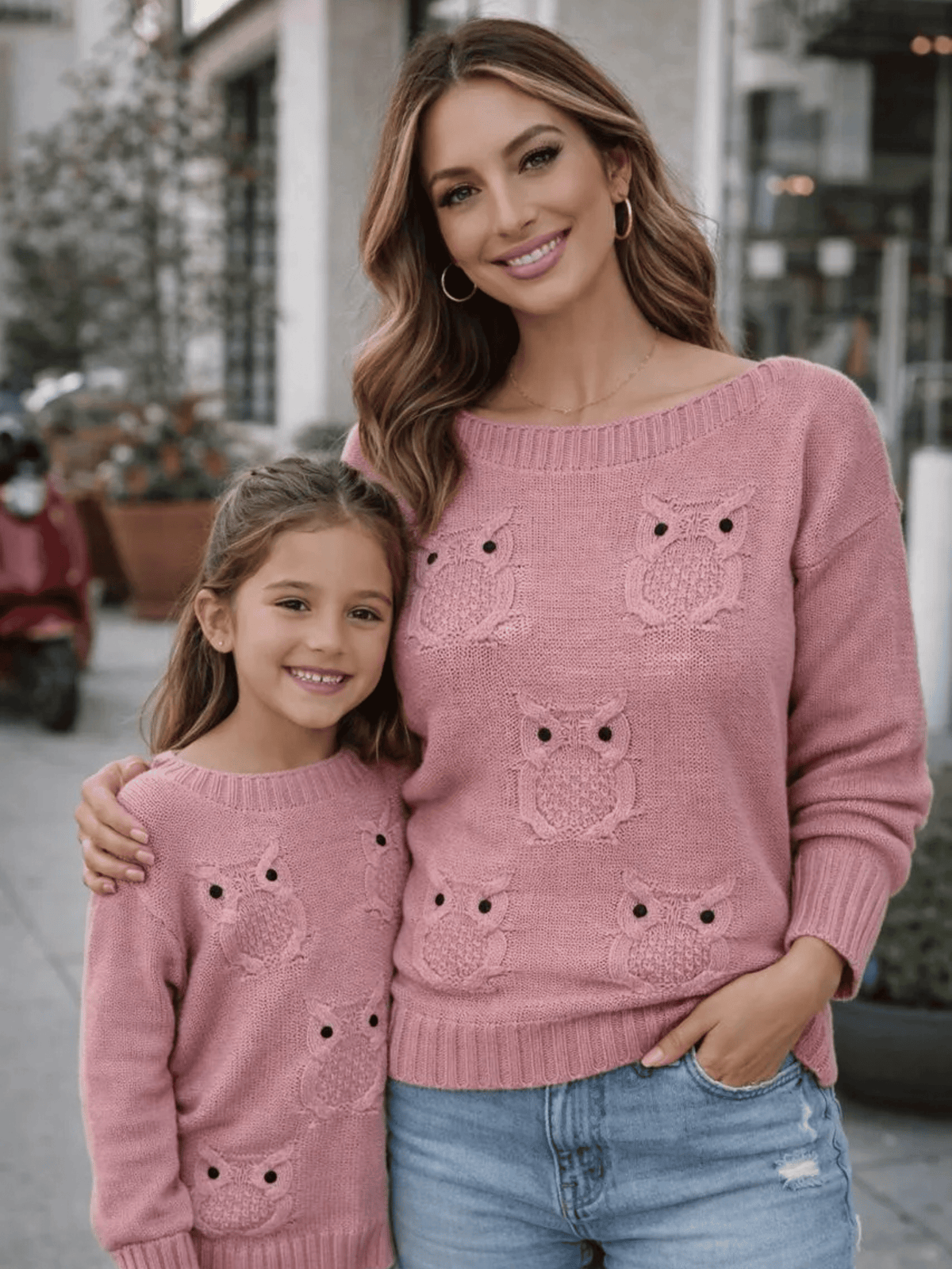 Casaco de Tricô - Mãe e Filha Corujinha Encantada