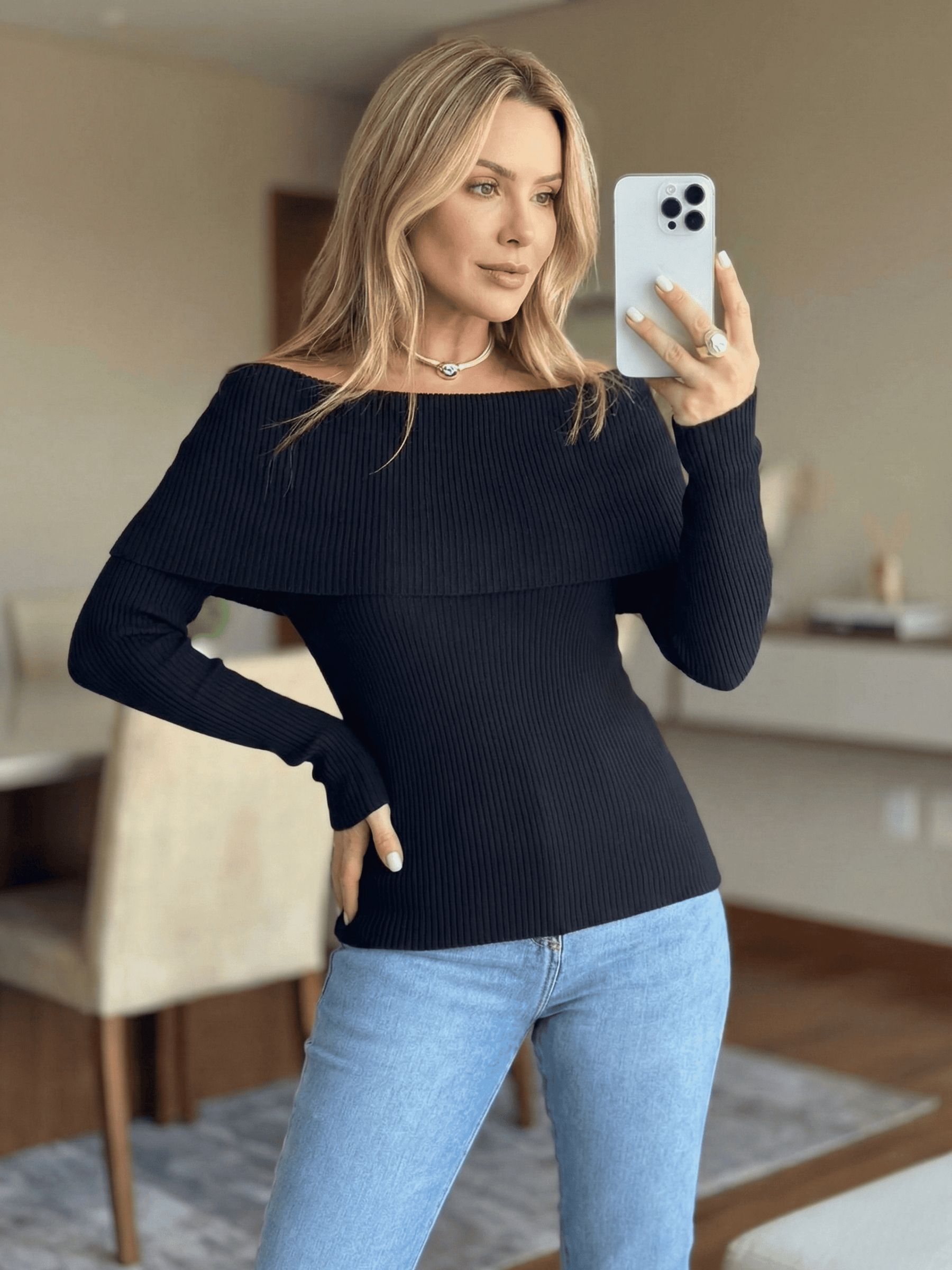 Blusa Feminina de Tricô Mikaelly