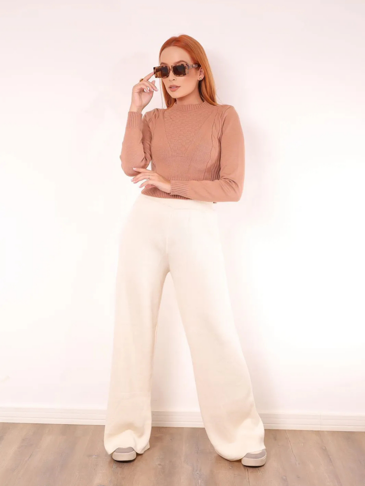 Calça de Tricô Pantalona