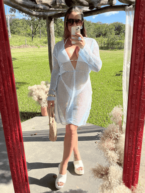 Saída de Praia de Tricô Kimono