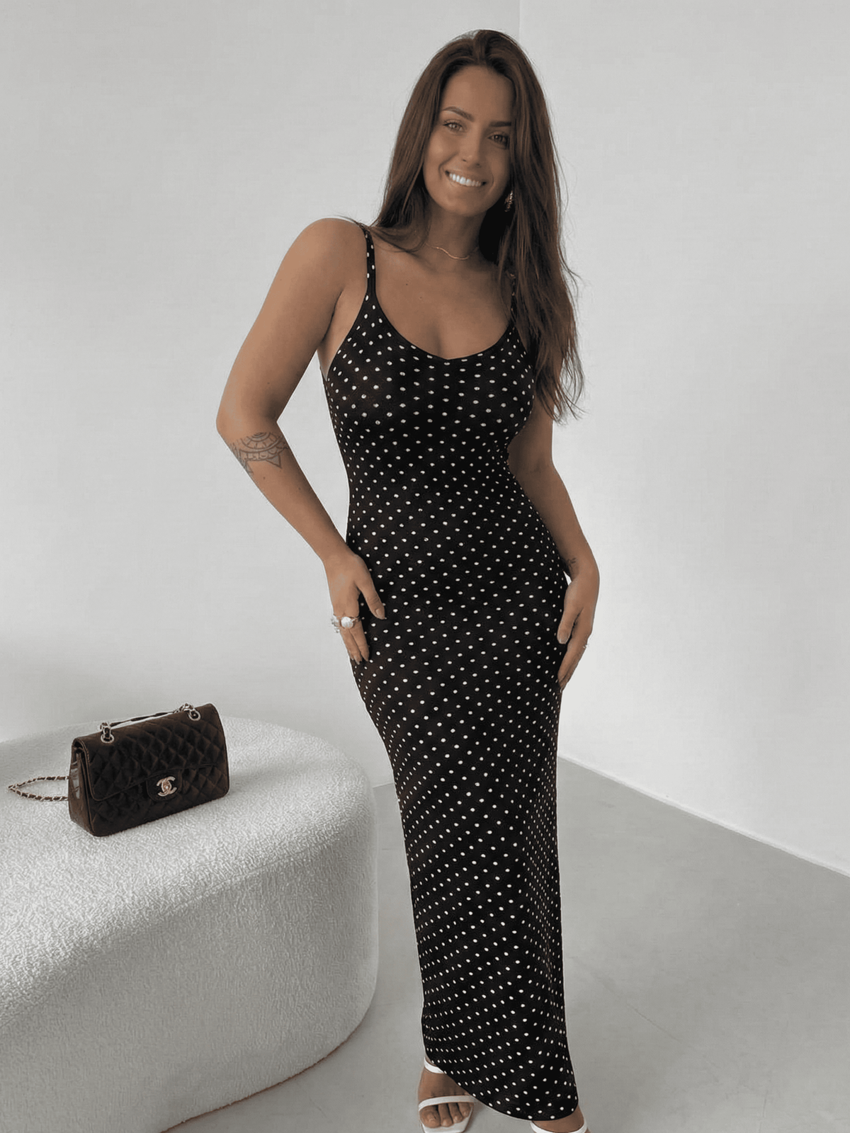 Vestido de Tricô Poá