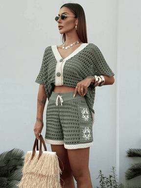 Conjunto de Tricô Violeta