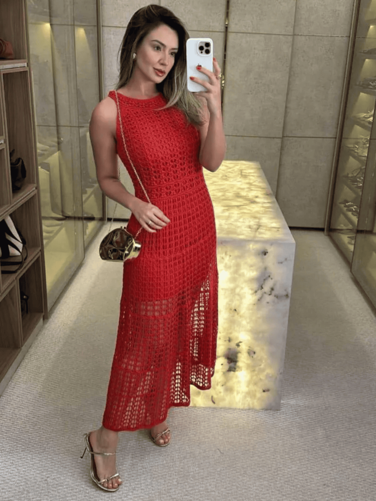 Vestido de Tricô Malásia - Coleção Natal e Réveillon