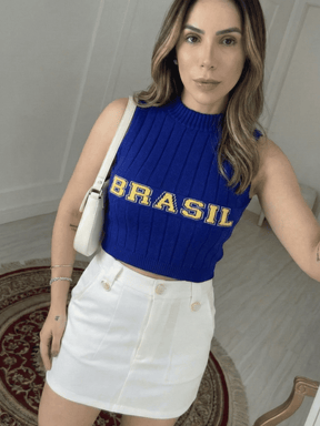 Regata Feminina de Tricô Canelada Brasil