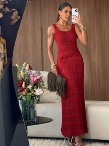 Conjunto de Tricô Toscana - Coleção Natal e Réveillon