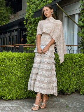 Vestido de Tricô Fiorella + Pelerine
