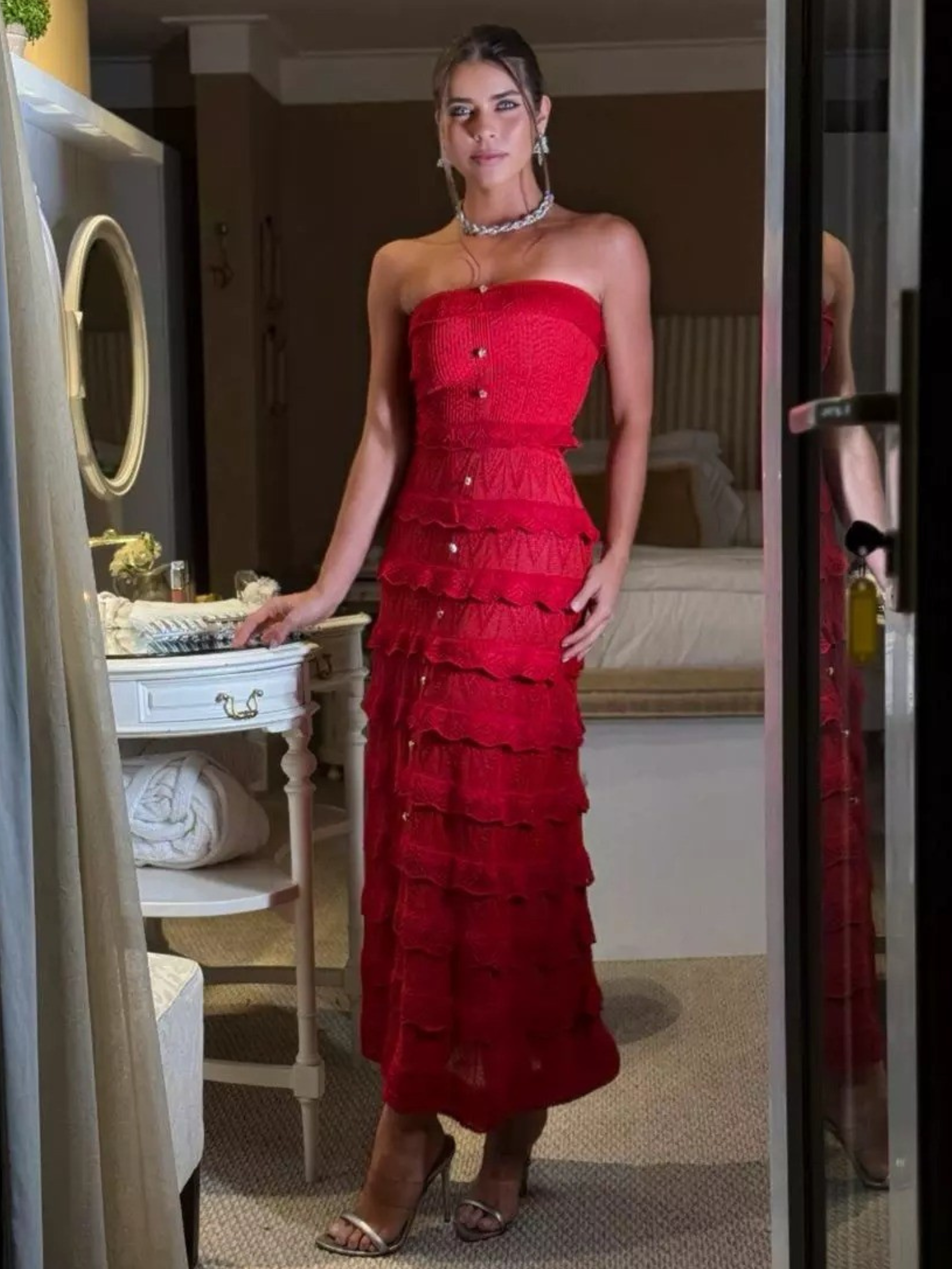 Vestido de Tricô Fiorella + Pelerine