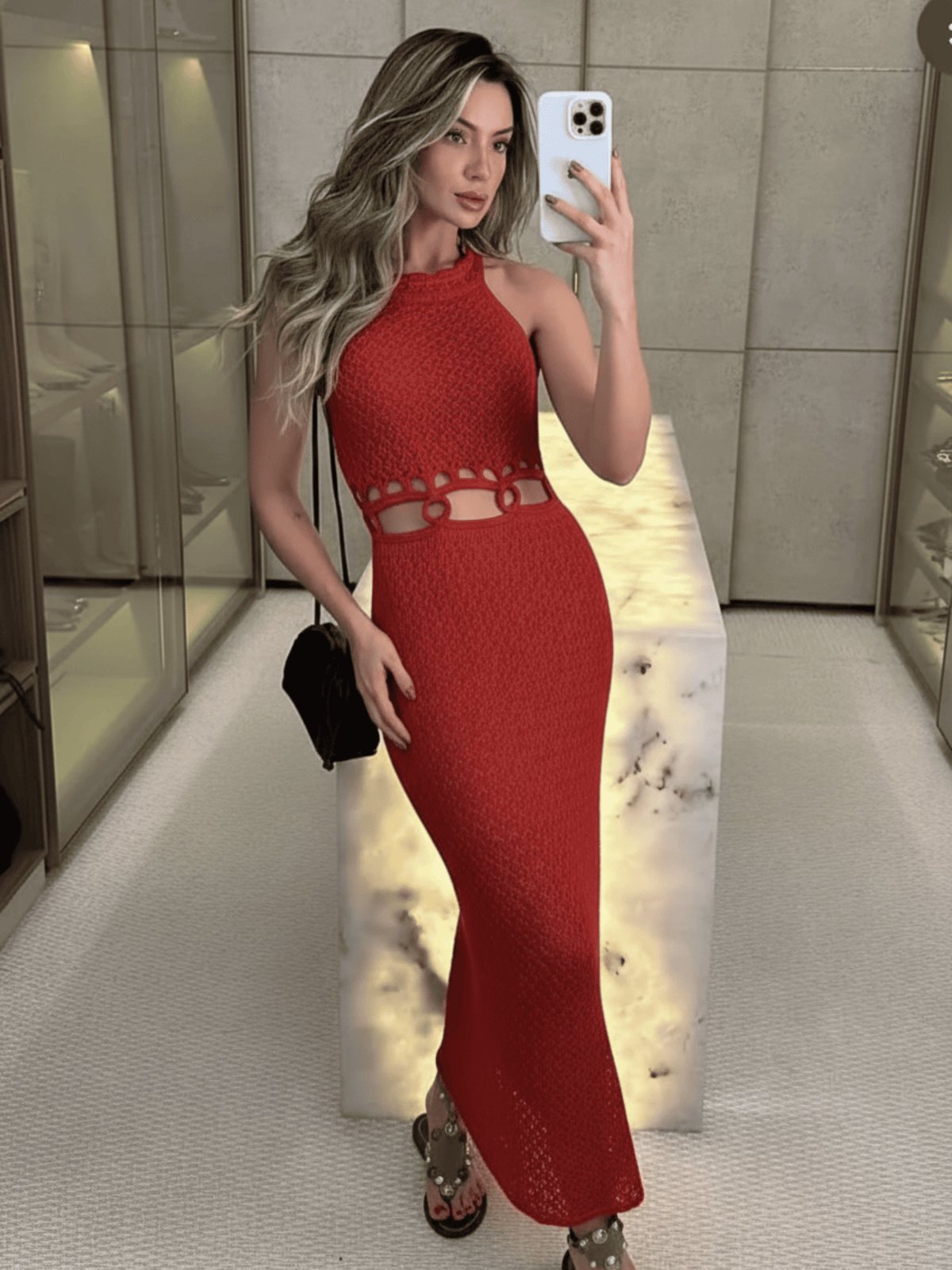 Vestido de Tricô Montreal - Coleção Natal e Réveillon