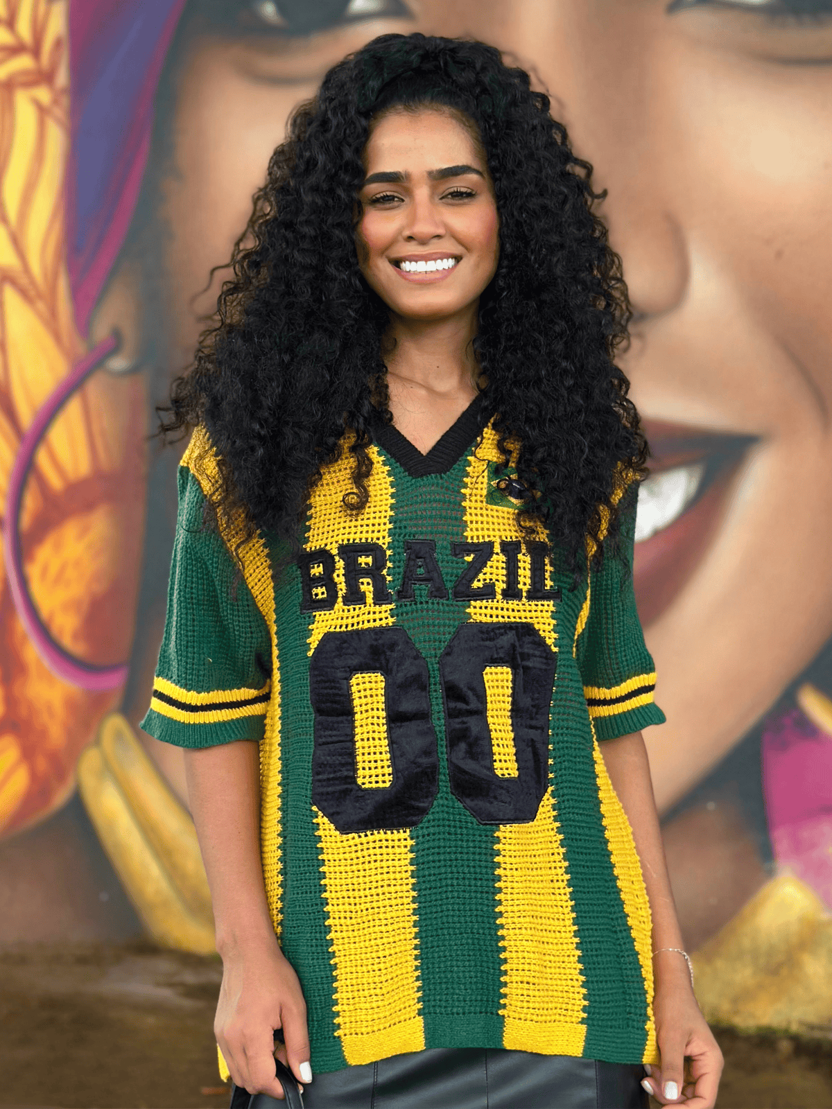 Camisa Feminina do Brasil em Crochê Artesanal – Edição Especial