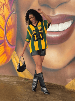 Camisa Feminina do Brasil em Crochê Artesanal – Edição Especial