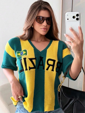 Blusa Feminina de Tricô do Brasil