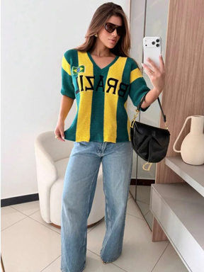 Blusa Feminina de Tricô do Brasil
