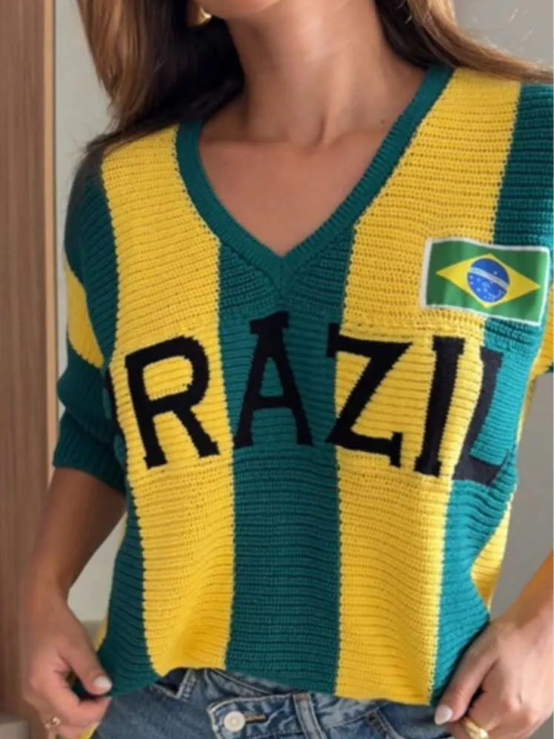 Blusa Feminina de Tricô do Brasil