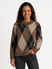 Casaco Feminino de Tricô Escocesa Ysa