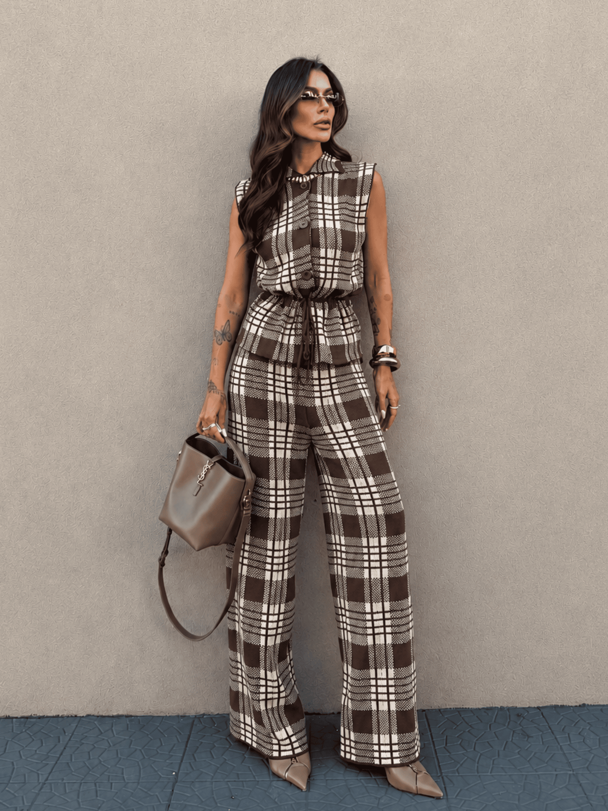Conjunto de Tricô Xadrez