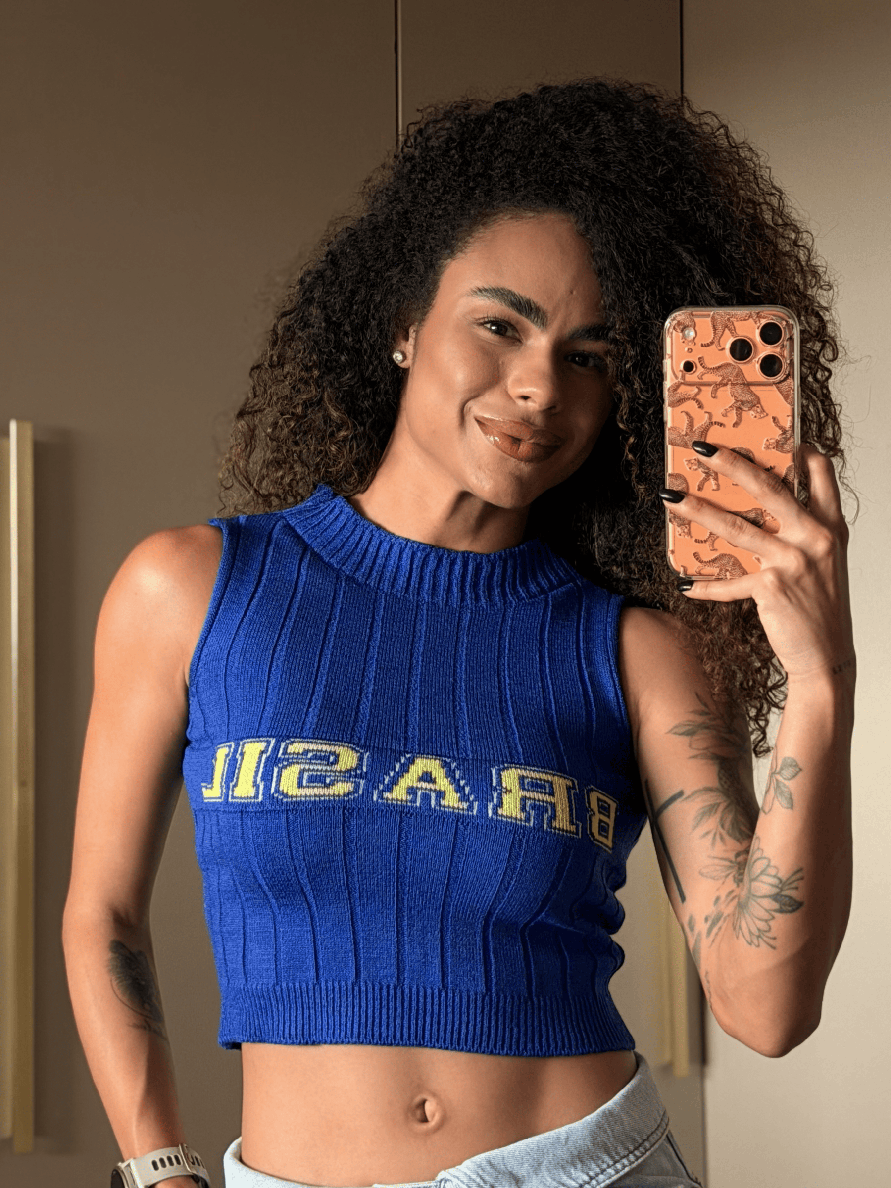 Regata Feminina de Tricô Canelada Brasil